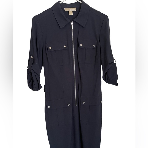 Michael Kors Zip Dress. Women’s Size Medium. Dark Navy Blue | - Picture 6 of 7